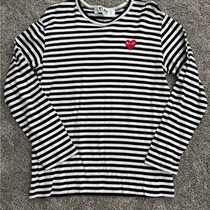 Comme des Garçons PLAY Black and White Striped Tee